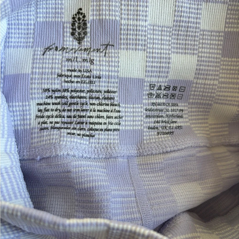 FREE PEOPLE MOVEMENT Lavender Gingham Capri Leggings